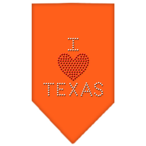 I Heart Texas Rhinestone Bandana Orange Large